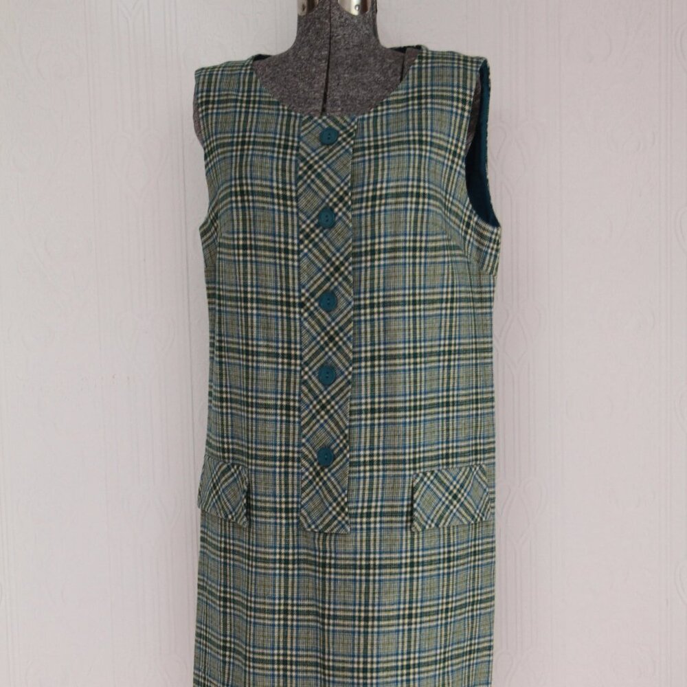 Great 60's Pendleton tartan plaid wool dress